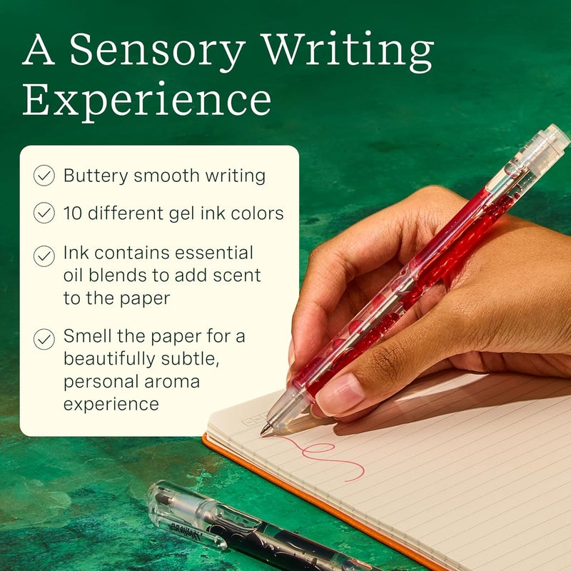 LifeLines Scented Lava Gel Pen Set, 10-Pack (Multi-Color) - 0.5mm Colored Gel Pens Infused with Scented Essential Oil Blends & Mesmerizing Lava - School Supplies for College Kids & Adults - Image 3